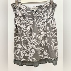 Abercrombie & Fitch Gray Floral Empire-Waist strapless camisole
